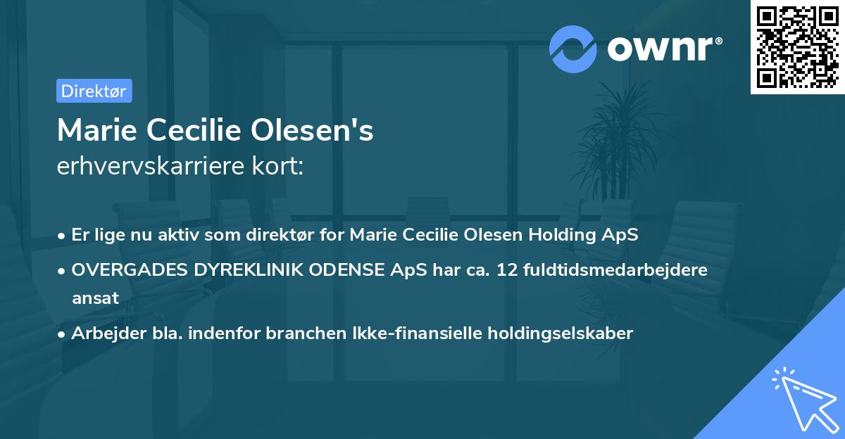 Marie Cecilie Olesen's erhvervskarriere kort