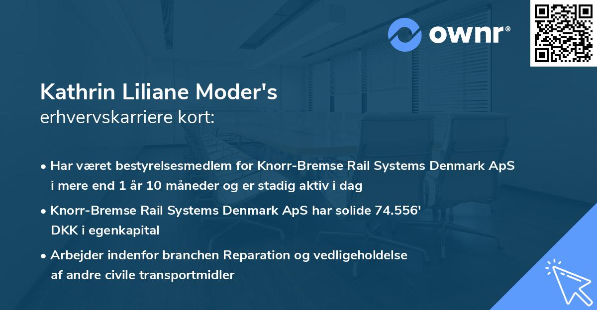 Kathrin Liliane Moder's erhvervskarriere kort