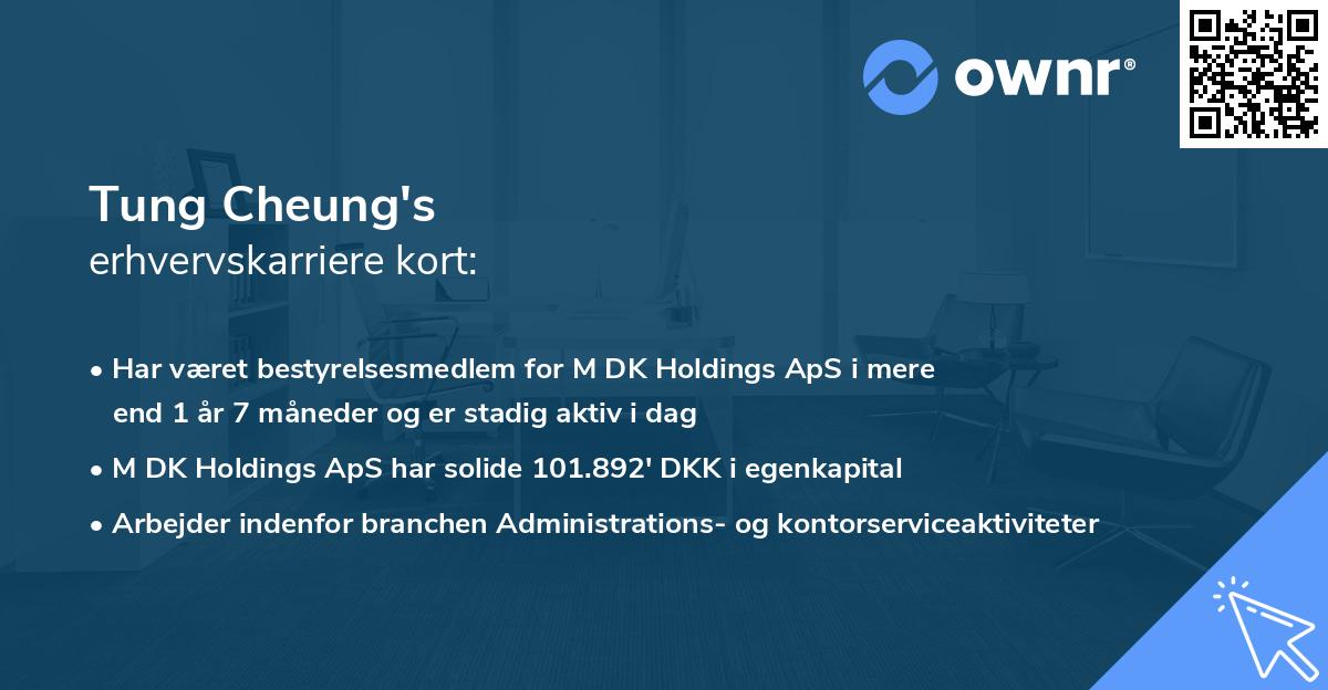 Tung Cheung's erhvervskarriere kort