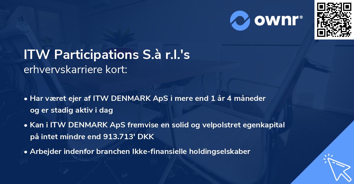 ITW Participations S.à r.l.'s erhvervskarriere kort