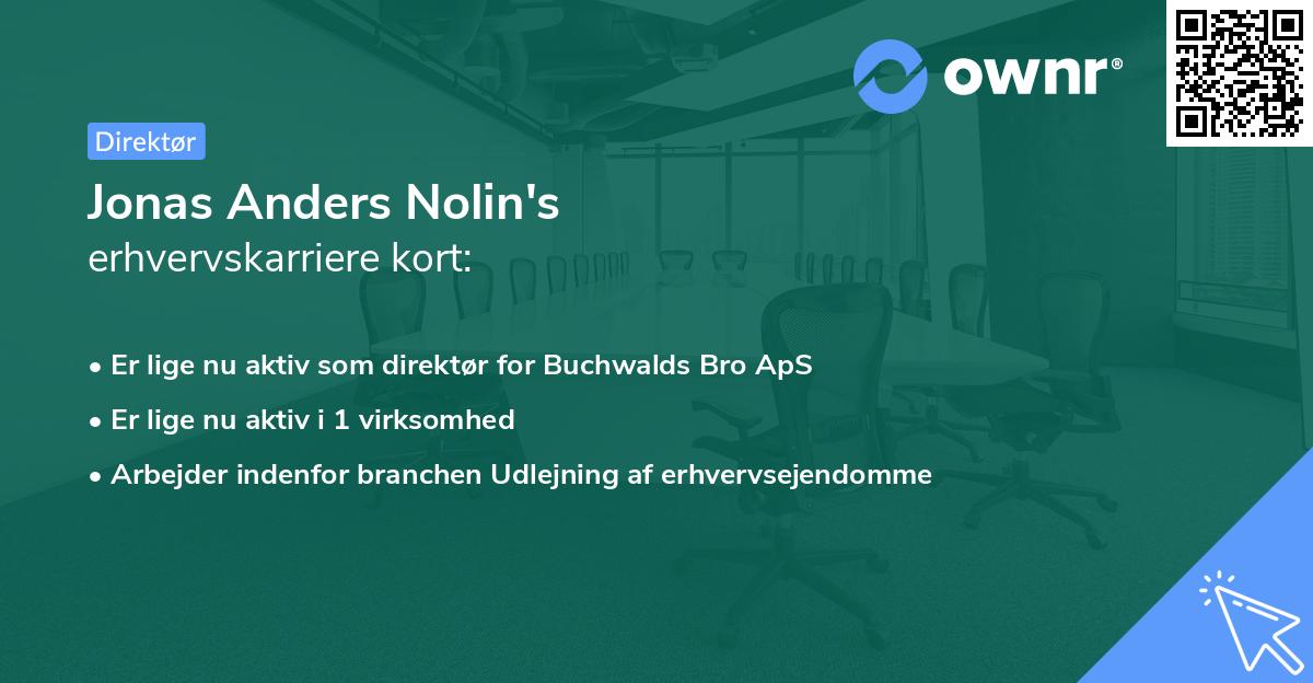 Jonas Anders Nolin's erhvervskarriere kort