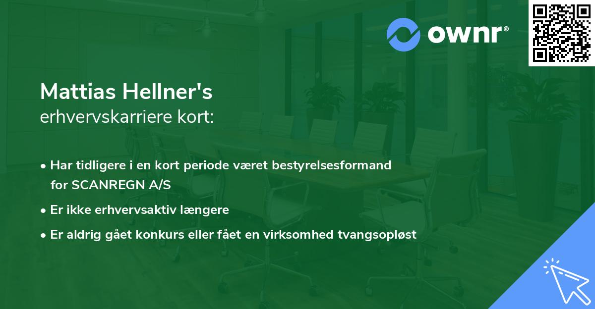 Mattias Hellner's erhvervskarriere kort