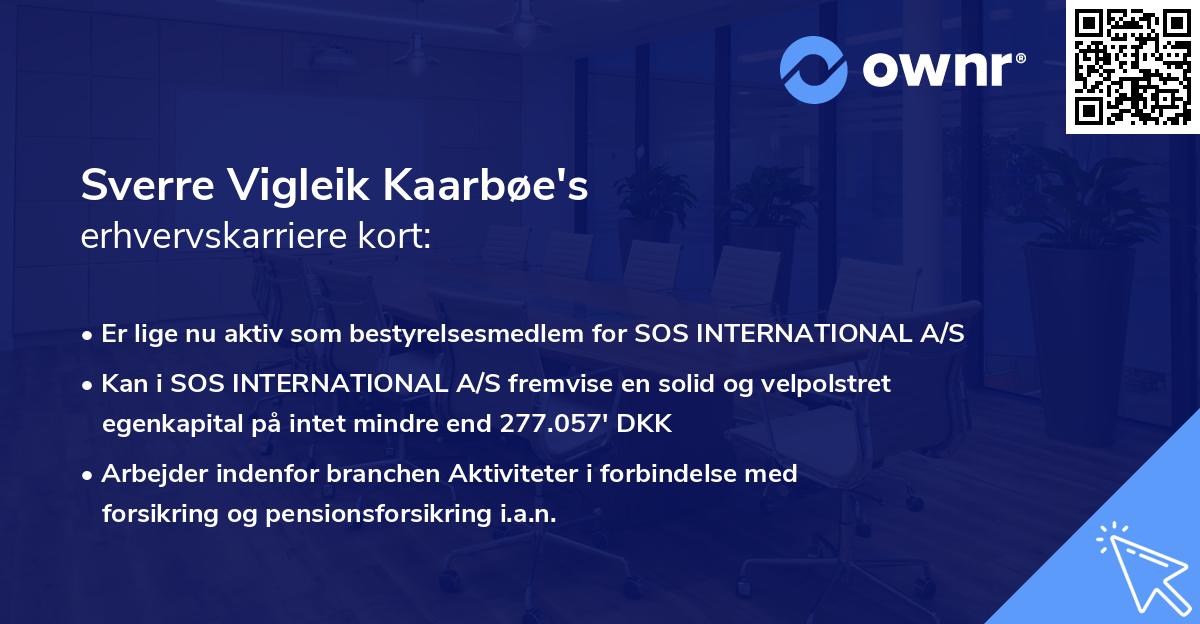 Sverre Vigleik Kaarbøe's erhvervskarriere kort