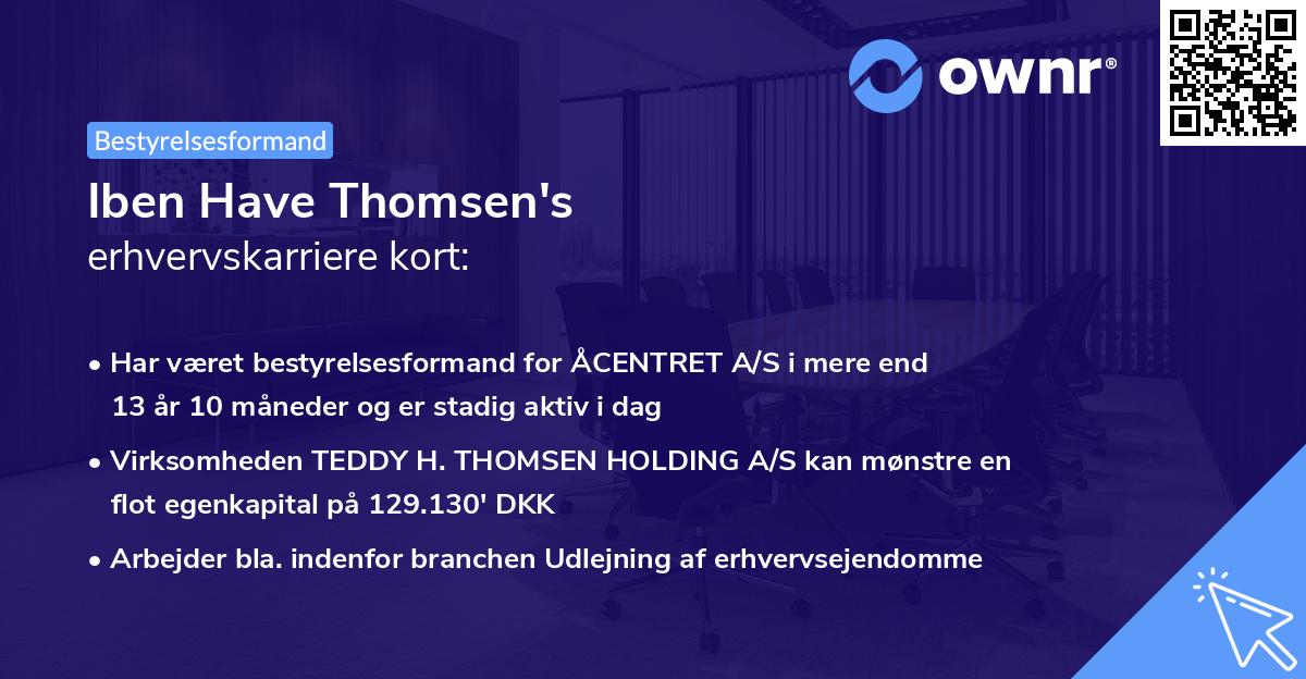 Iben Have Thomsen's erhvervskarriere kort