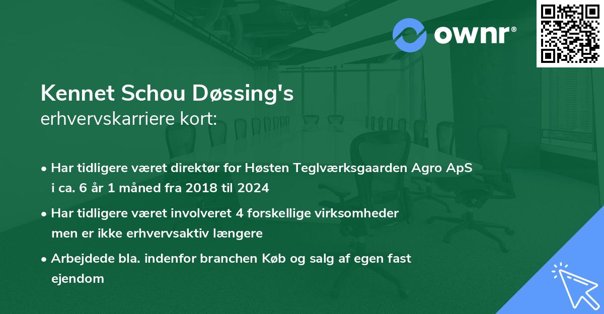 Kennet Schou Døssing's erhvervskarriere kort