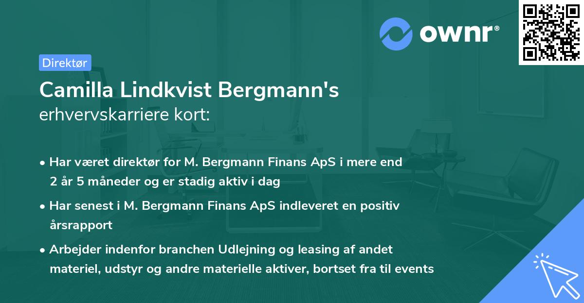 Camilla Lindkvist Bergmann's erhvervskarriere kort