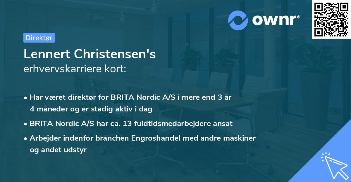Lennert Christensen's erhvervskarriere kort