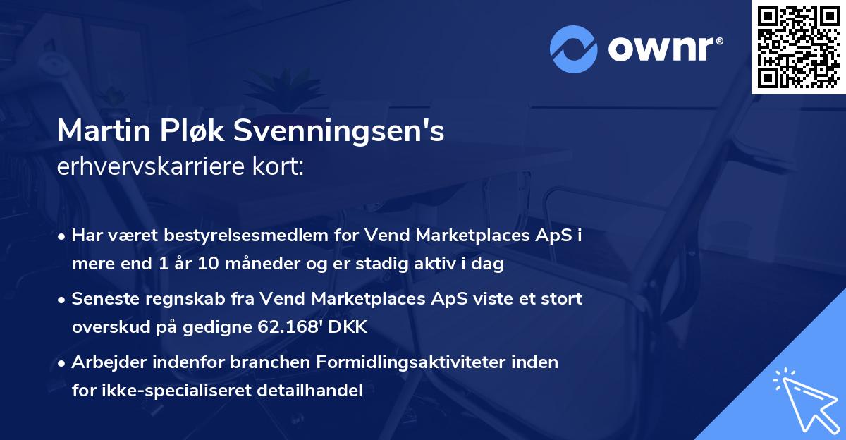 Martin Pløk Svenningsen's erhvervskarriere kort