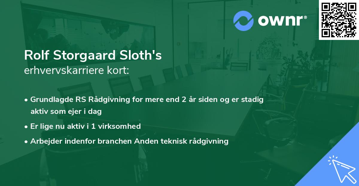 Rolf Storgaard Sloth's erhvervskarriere kort