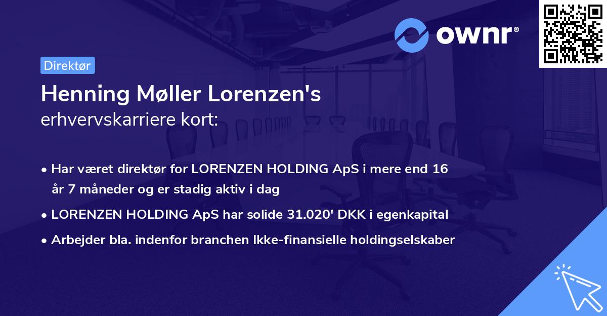 Henning Møller Lorenzen's erhvervskarriere kort