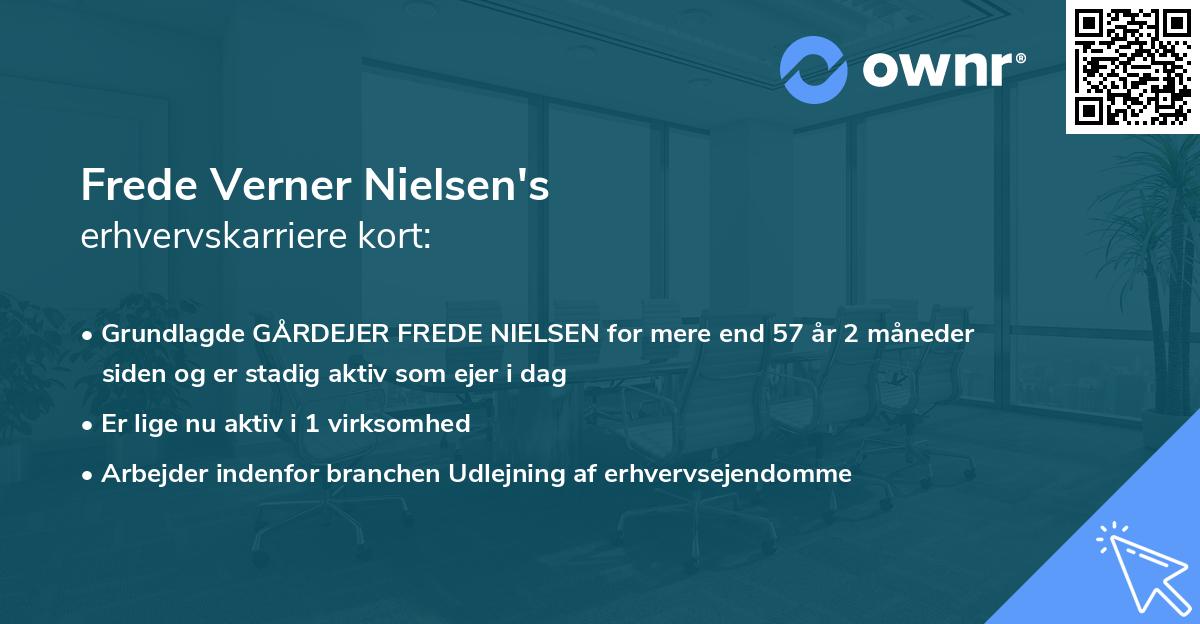 Frede Verner Nielsen's erhvervskarriere kort