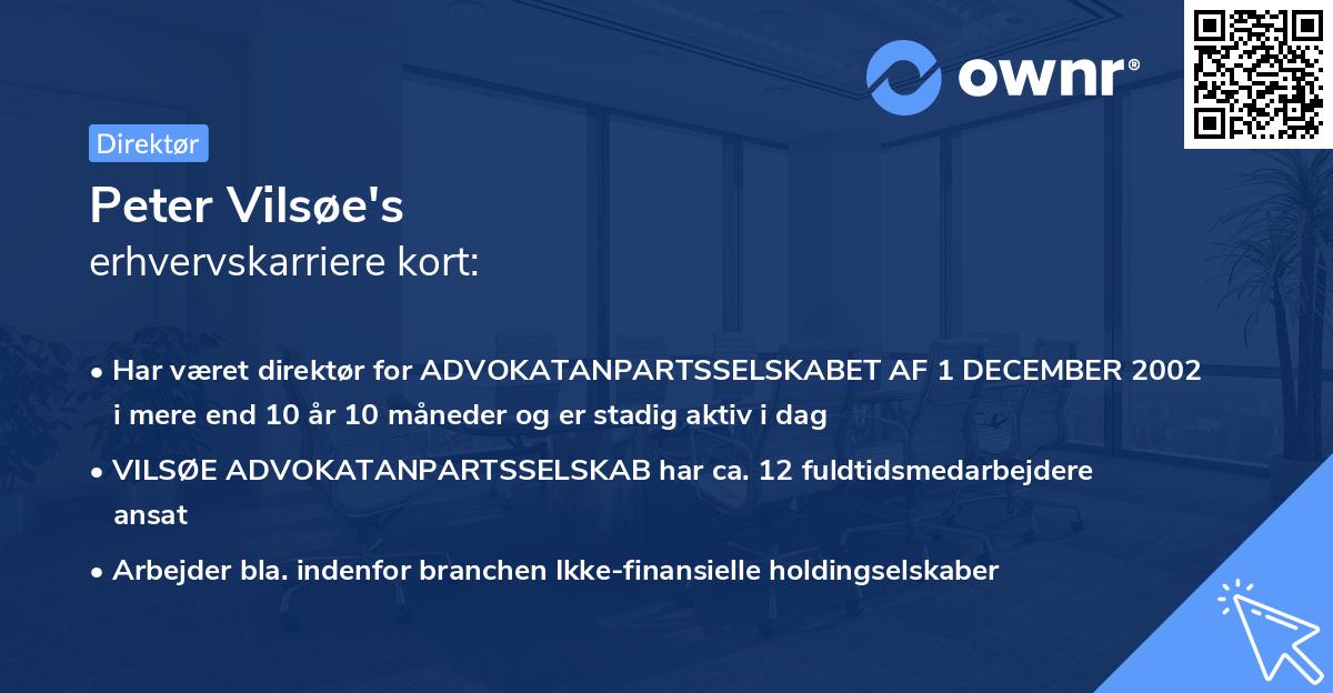 Peter Vilsøe's erhvervskarriere kort