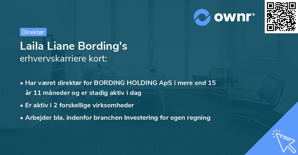 Laila Liane Bording's erhvervskarriere kort
