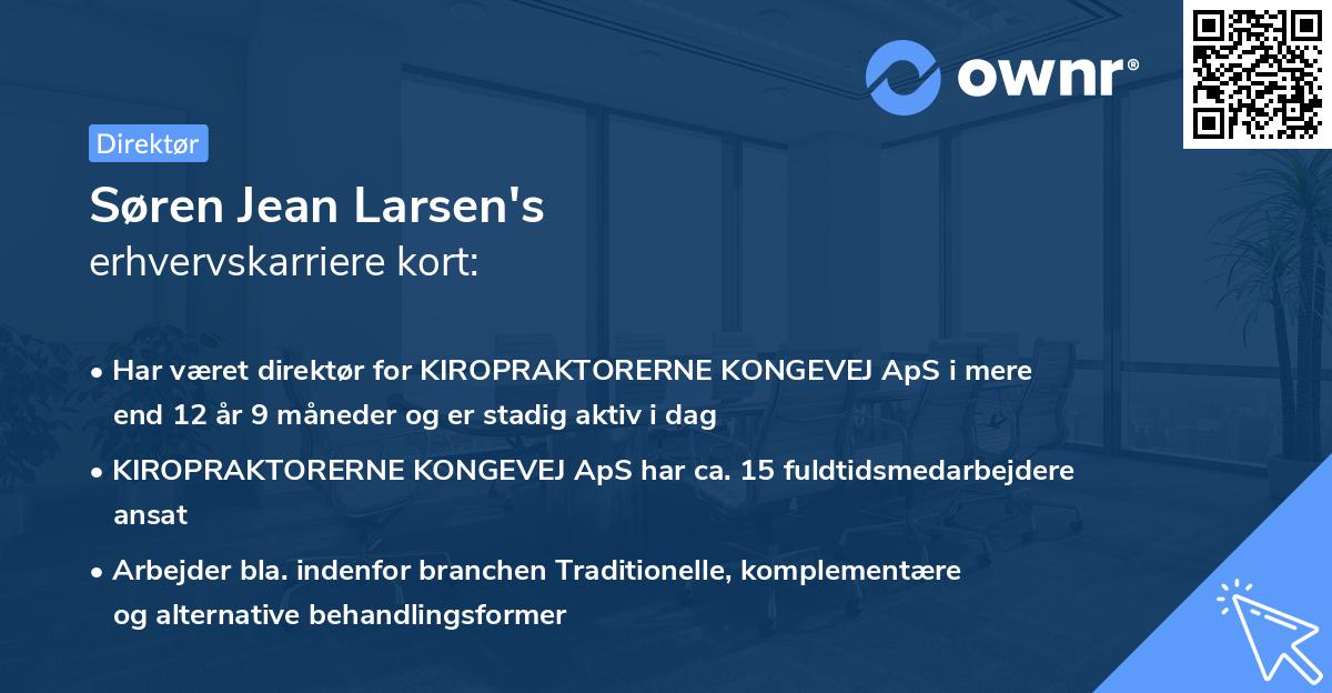 Søren Jean Larsen's erhvervskarriere kort