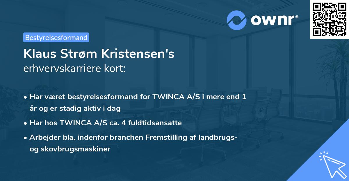 Klaus Strøm Kristensen's erhvervskarriere kort
