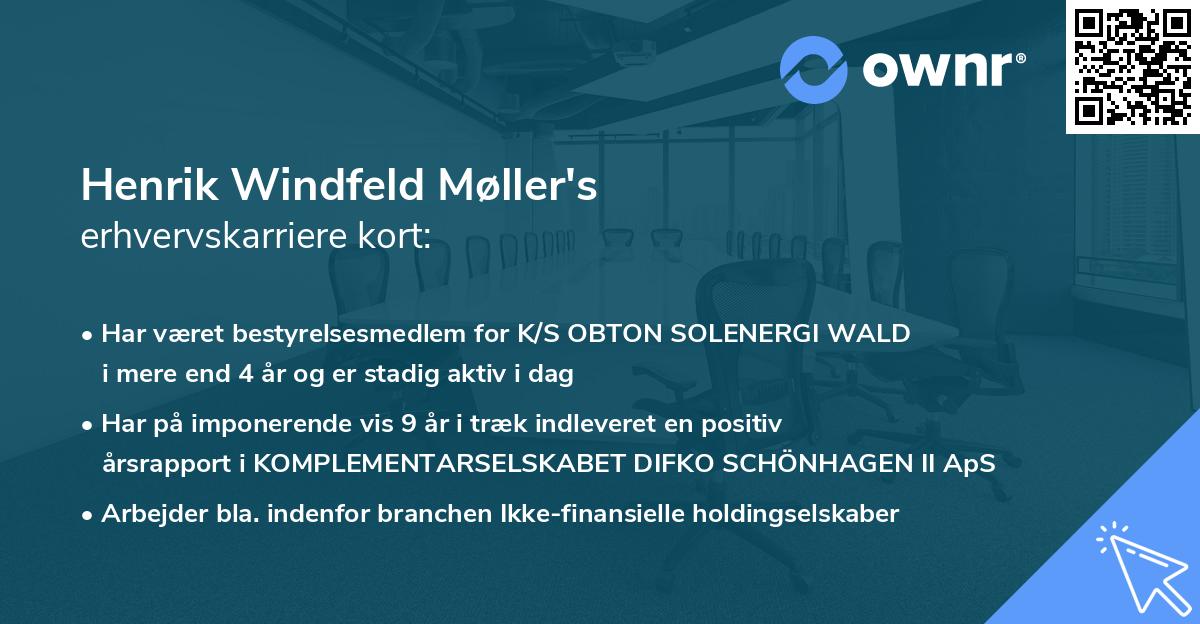 Henrik Windfeld Møller's erhvervskarriere kort