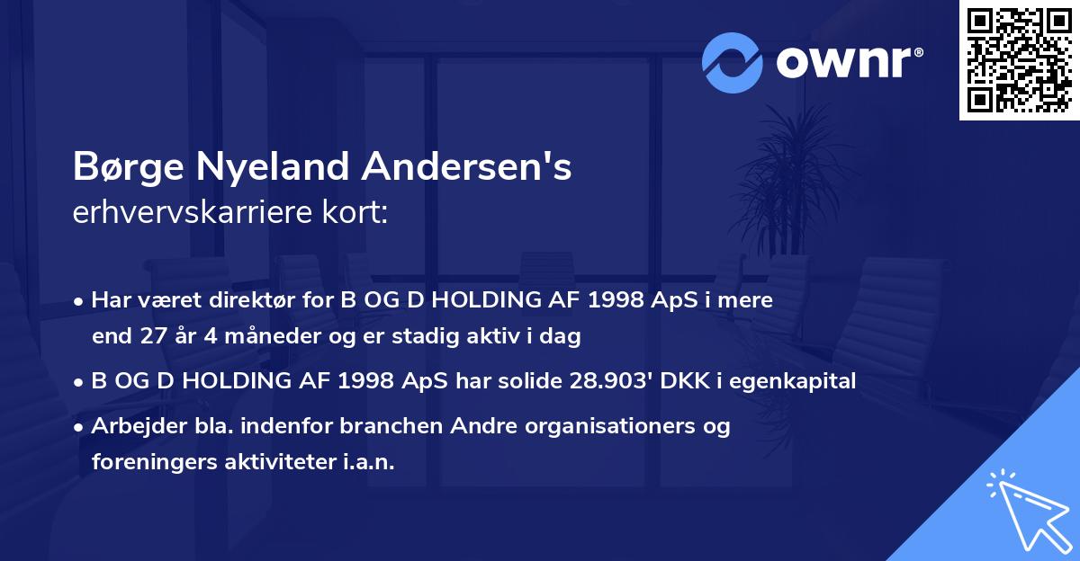 Børge Nyeland Andersen's erhvervskarriere kort