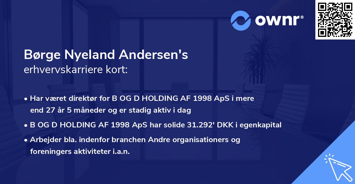 Børge Nyeland Andersen's erhvervskarriere kort