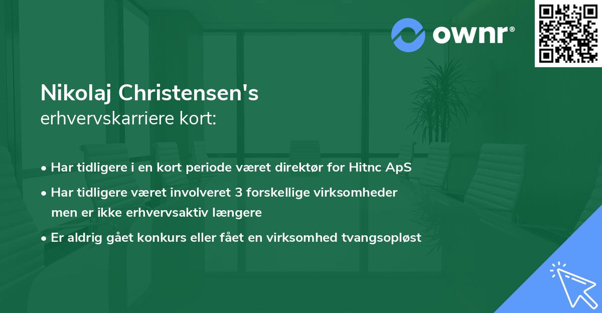 Nikolaj Christensen's erhvervskarriere kort