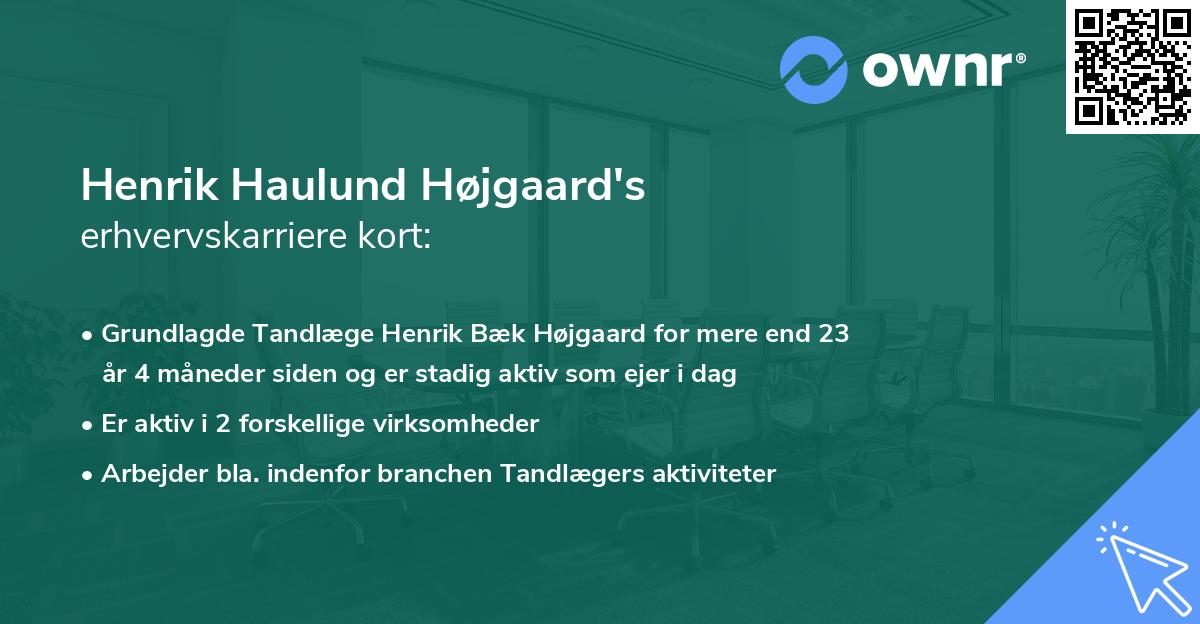 Henrik Haulund Højgaard's erhvervskarriere kort