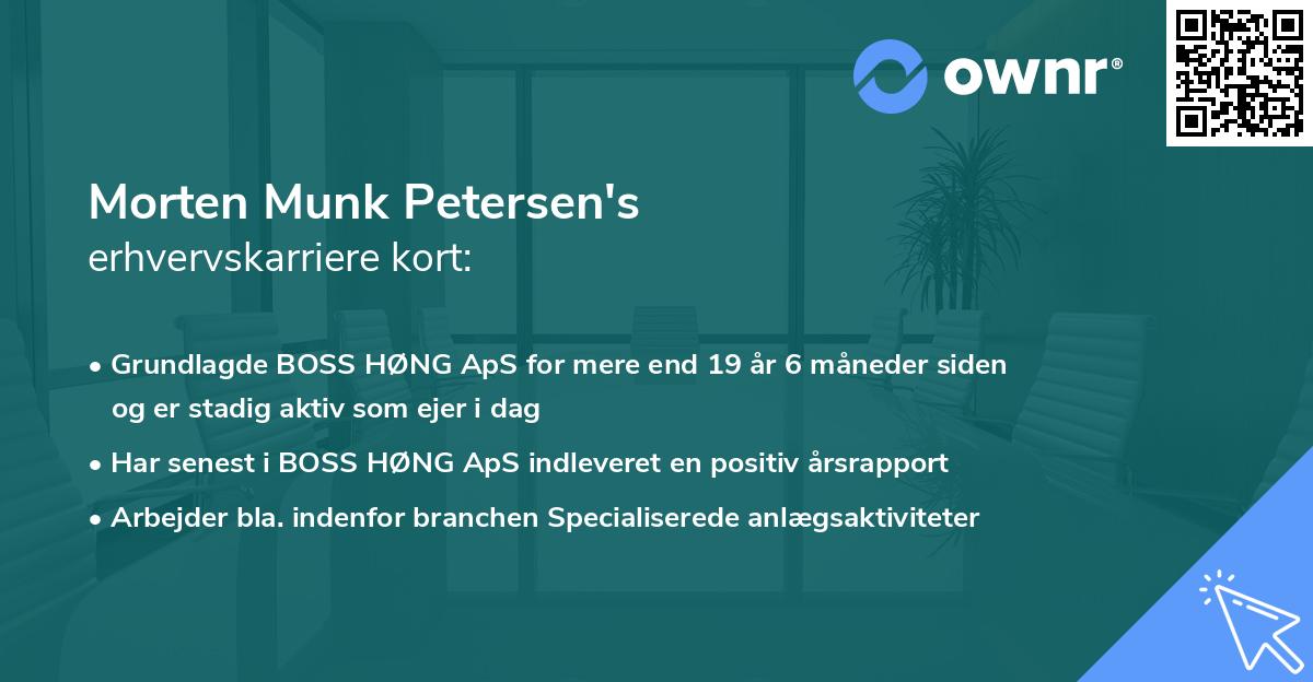 Morten Munk Petersen's erhvervskarriere kort