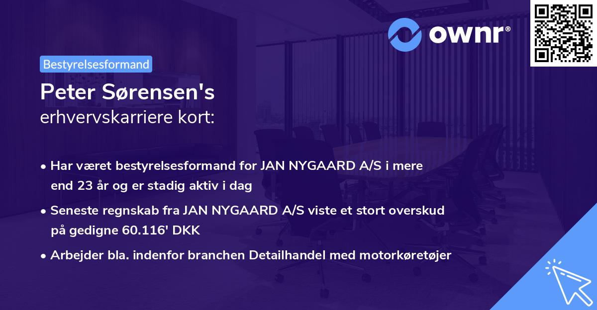 Peter Sørensen's erhvervskarriere kort