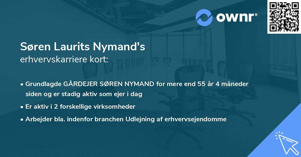 Søren Laurits Nymand's erhvervskarriere kort