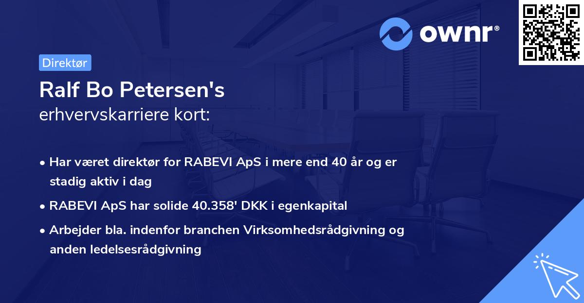 Ralf Bo Petersen's erhvervskarriere kort