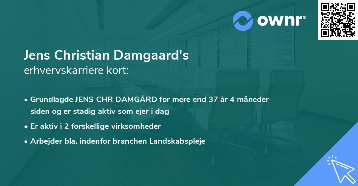 Jens Christian Damgaard's erhvervskarriere kort