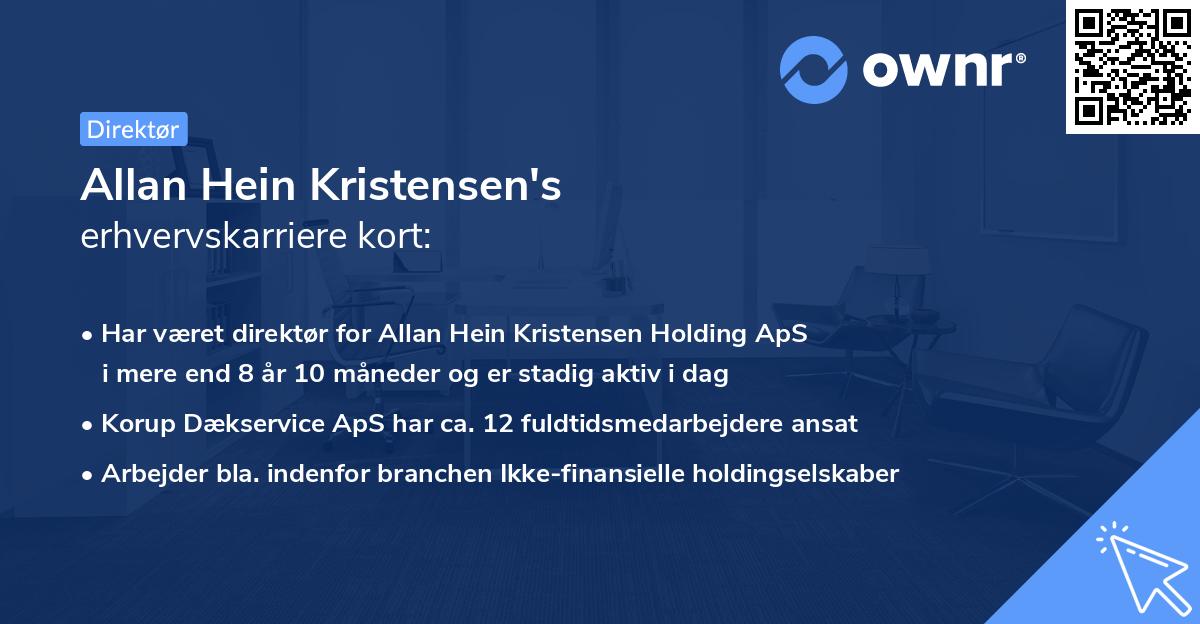Allan Hein Kristensen's erhvervskarriere kort