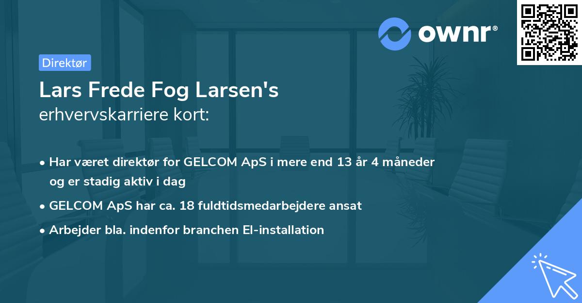 Lars Frede Fog Larsen's erhvervskarriere kort