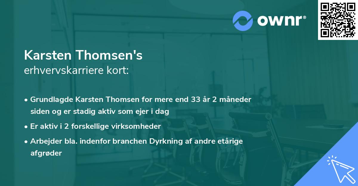 Karsten Thomsen's erhvervskarriere kort