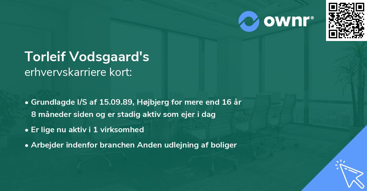 Torleif Vodsgaard's erhvervskarriere kort