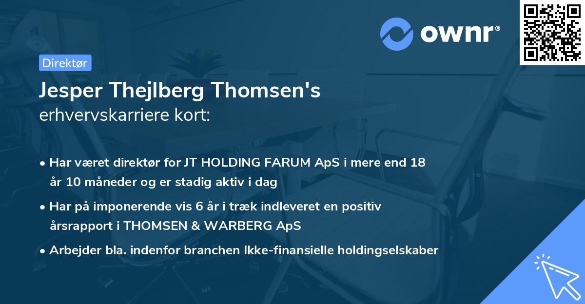 Jesper Thejlberg Thomsen's erhvervskarriere kort