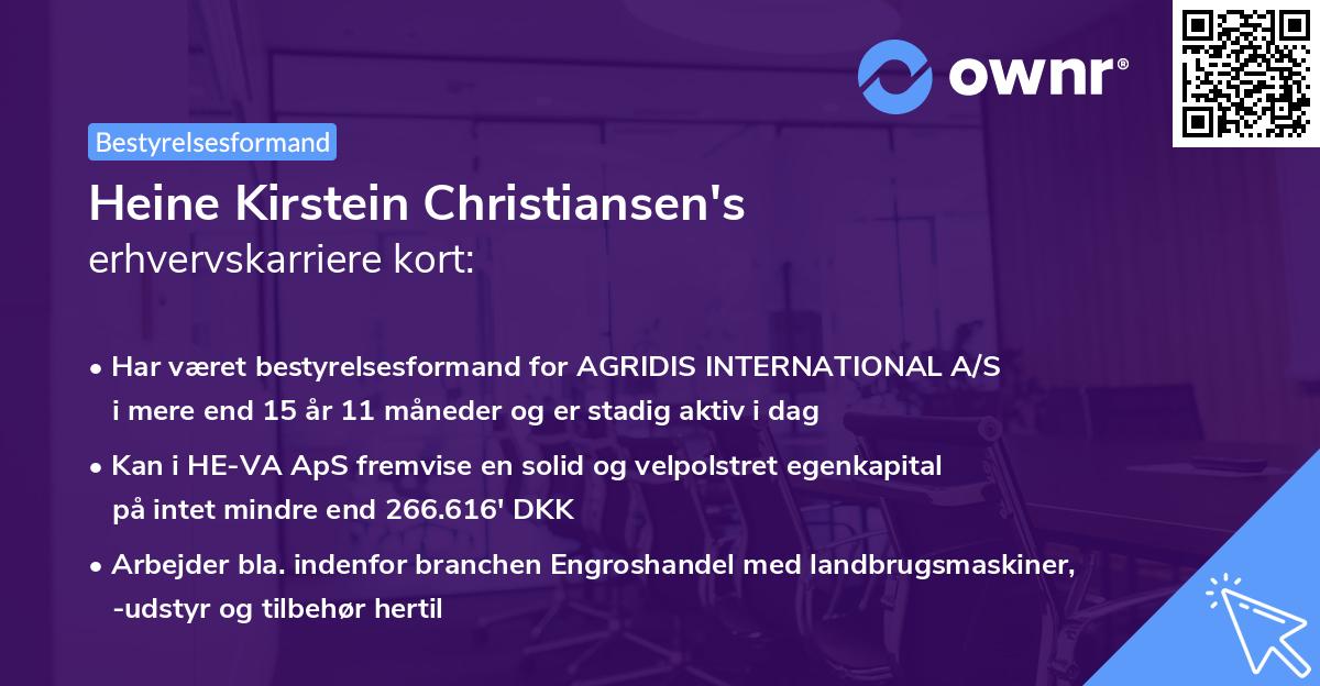 Heine Kirstein Christiansen's erhvervskarriere kort