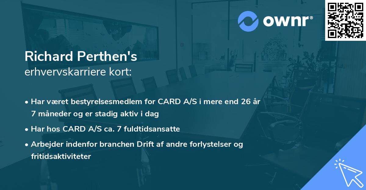 Richard Perthen's erhvervskarriere kort