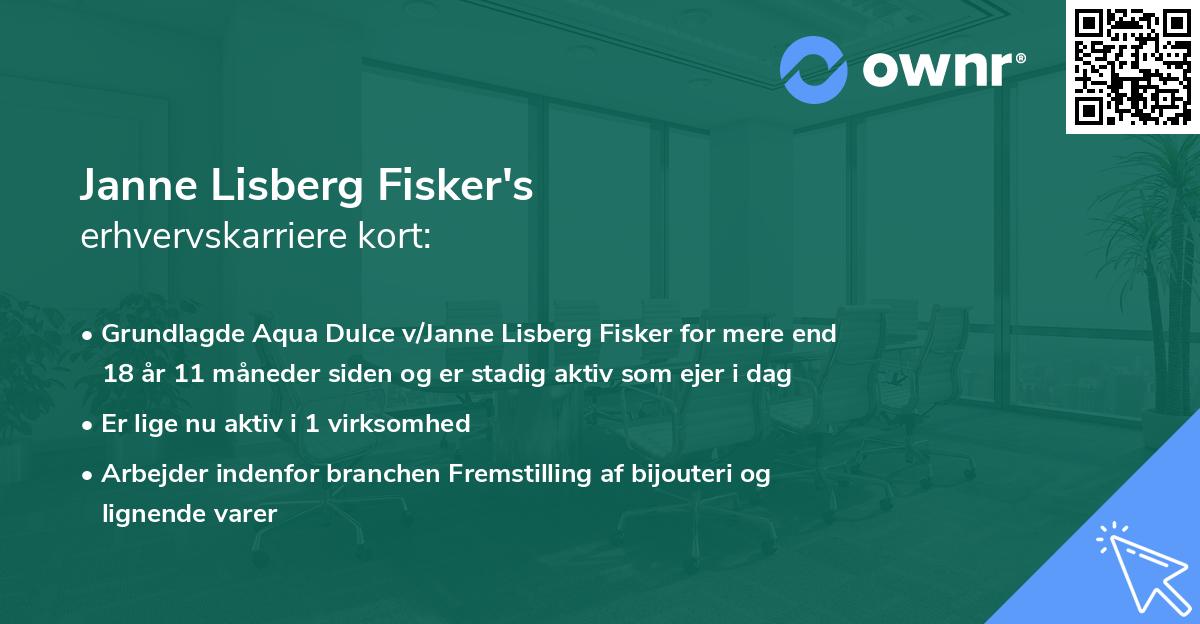 Janne Lisberg Fisker's erhvervskarriere kort