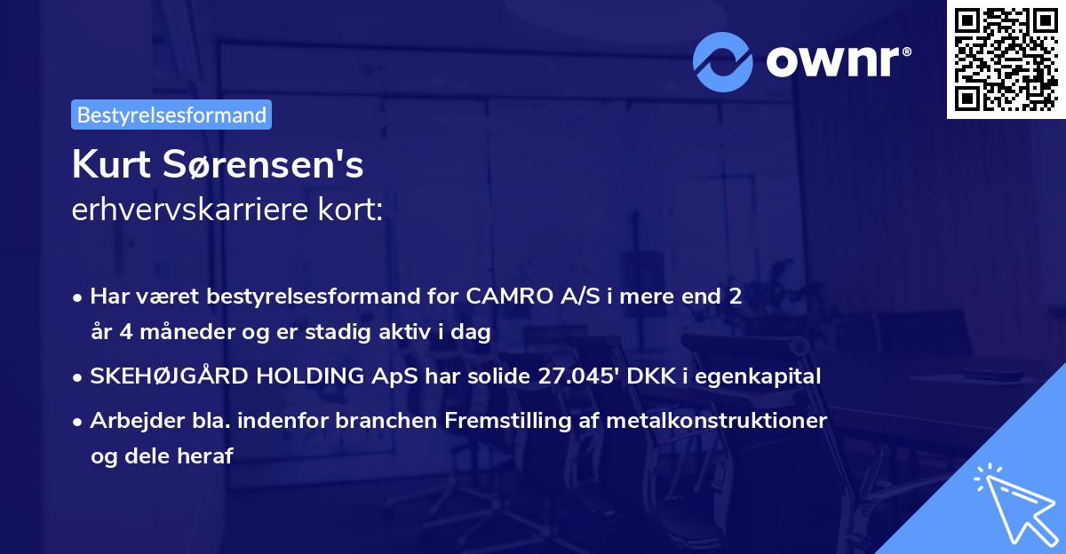 Kurt Sørensen's erhvervskarriere kort