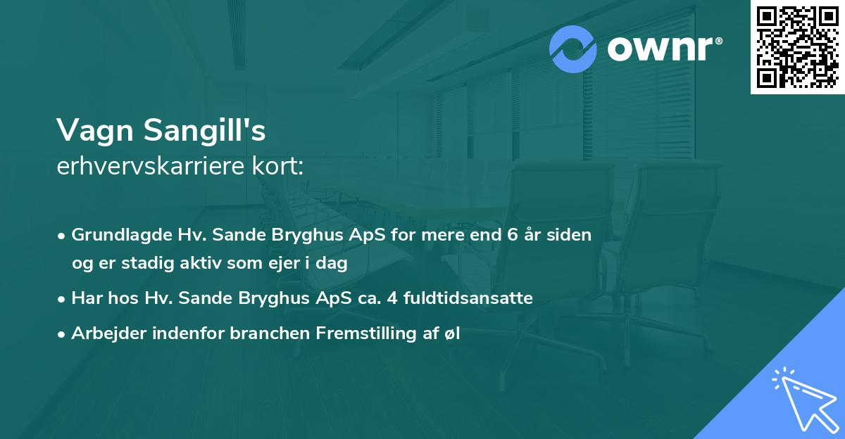 Vagn Sangill's erhvervskarriere kort