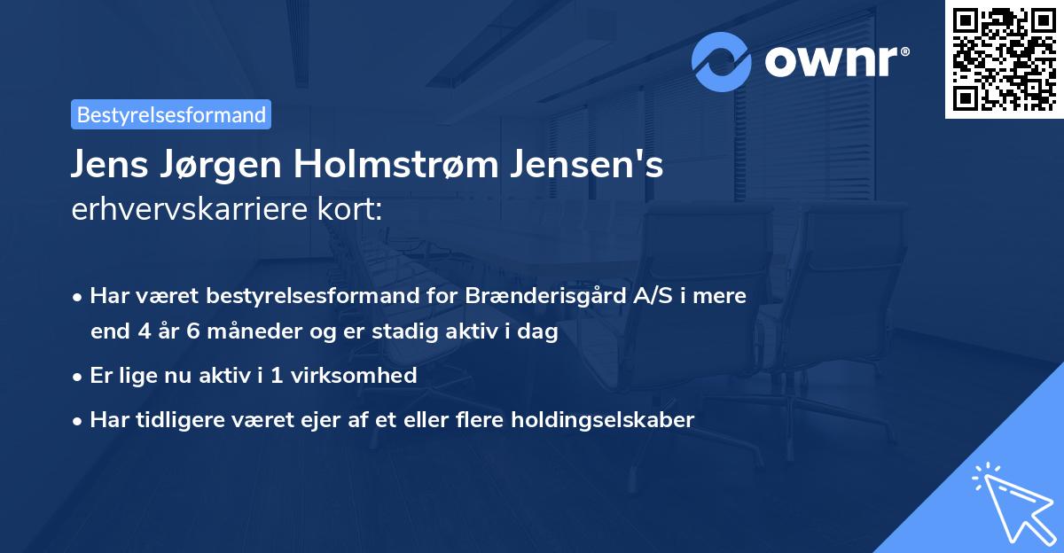 Jens Jørgen Holmstrøm Jensen's erhvervskarriere kort