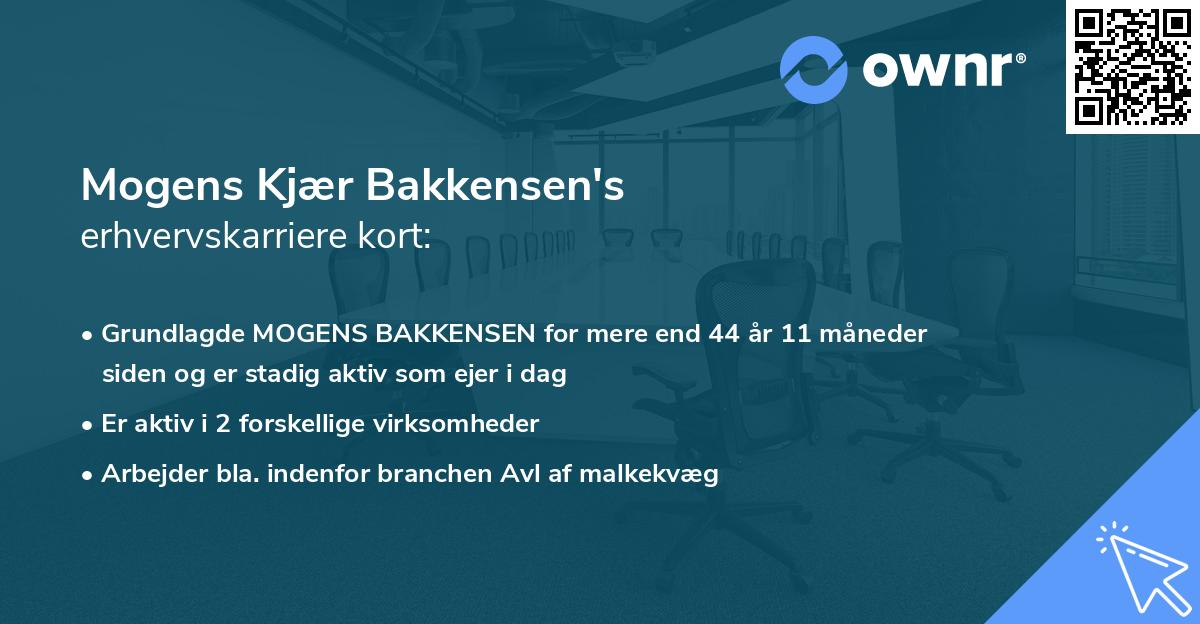 Mogens Kjær Bakkensen's erhvervskarriere kort