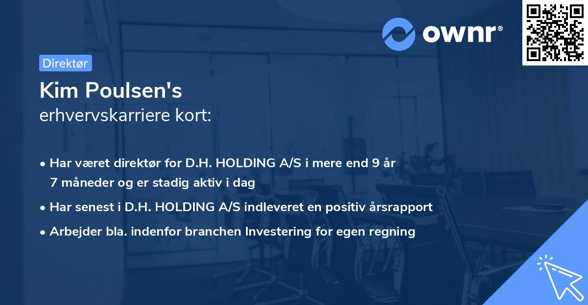 Kim Poulsen's erhvervskarriere kort