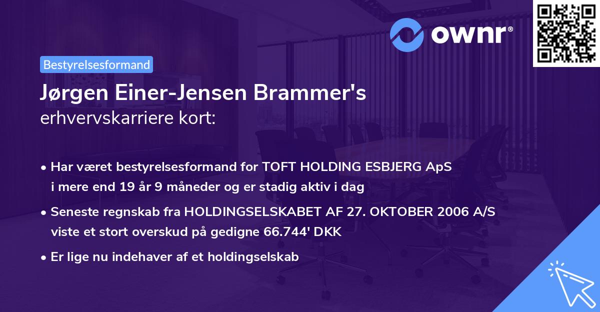 Jørgen Einer-Jensen Brammer's erhvervskarriere kort