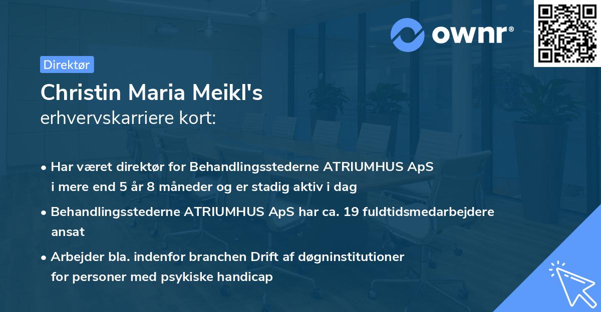 Christin Maria Meikl's erhvervskarriere kort