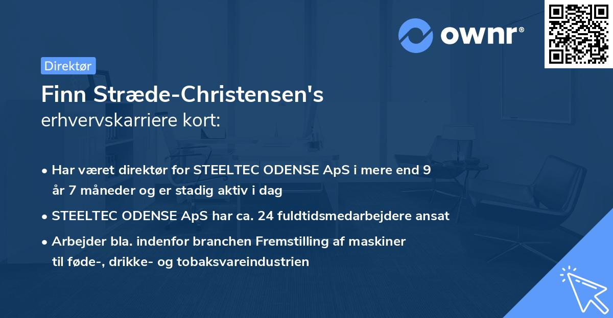 Finn Stræde-Christensen's erhvervskarriere kort