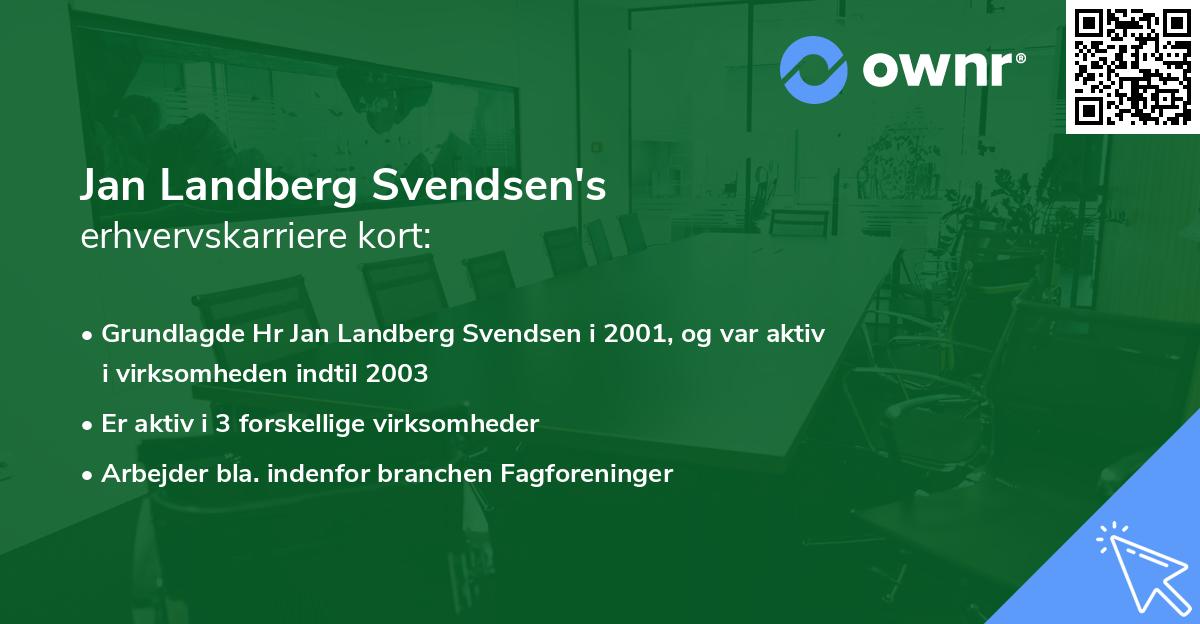 Jan Landberg Svendsen's erhvervskarriere kort