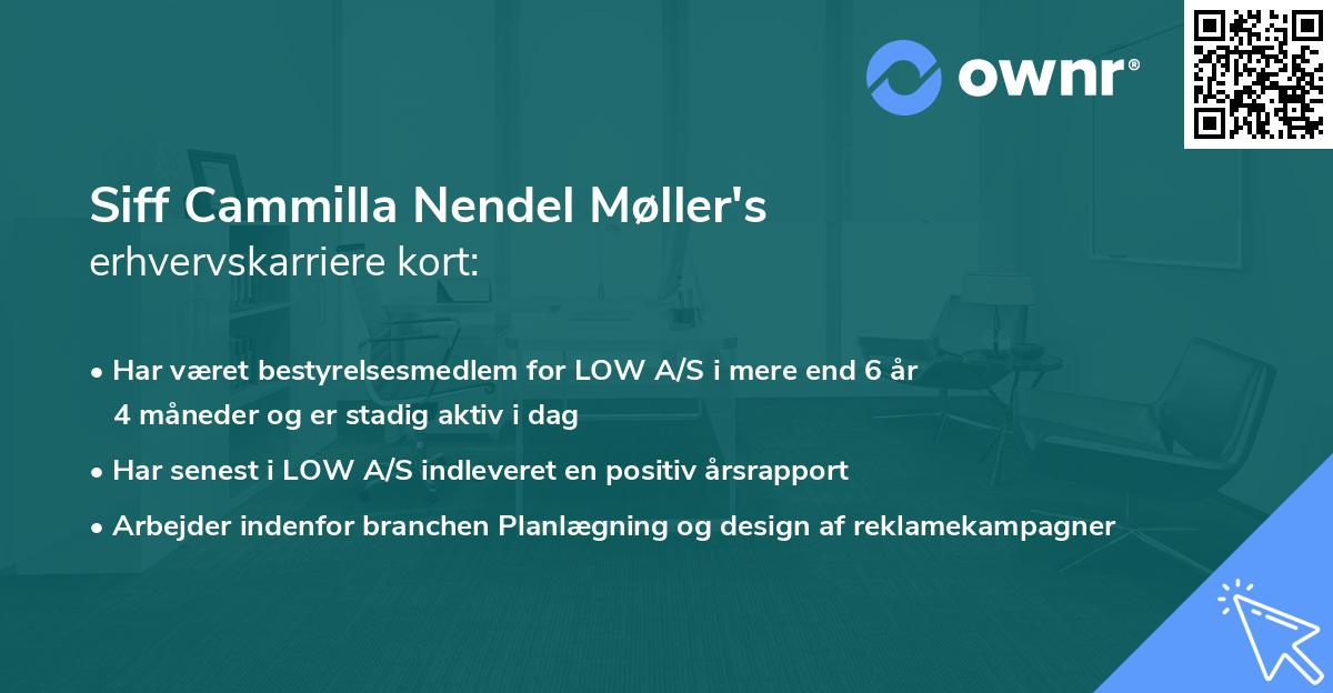 Siff Cammilla Nendel Møller's erhvervskarriere kort