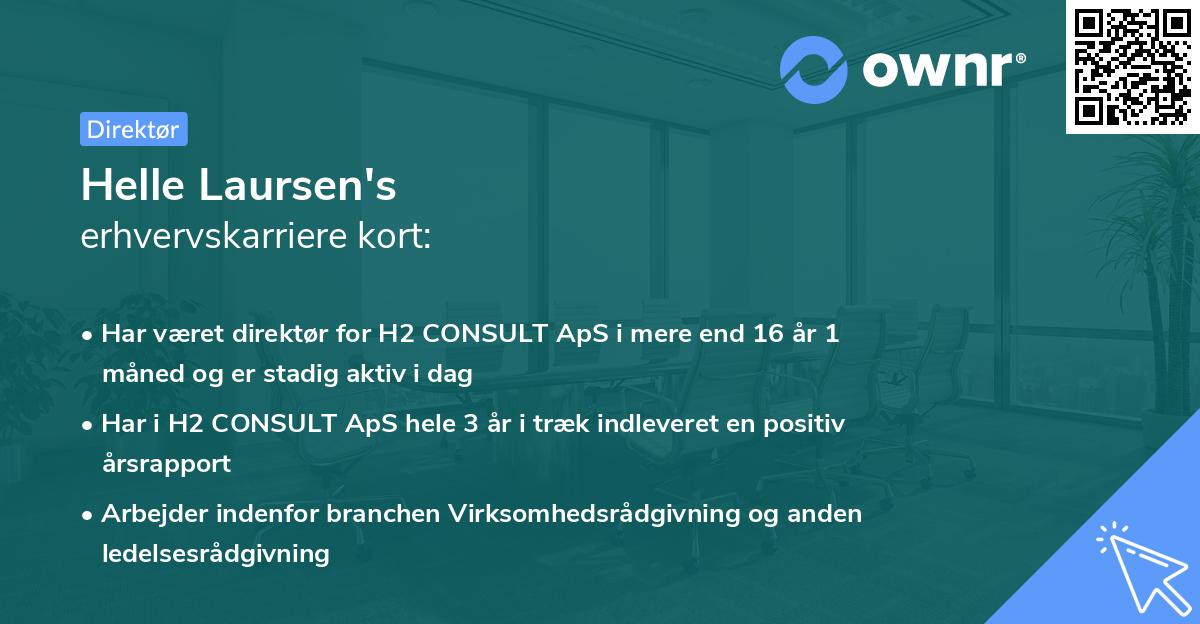 Helle Laursen's erhvervskarriere kort