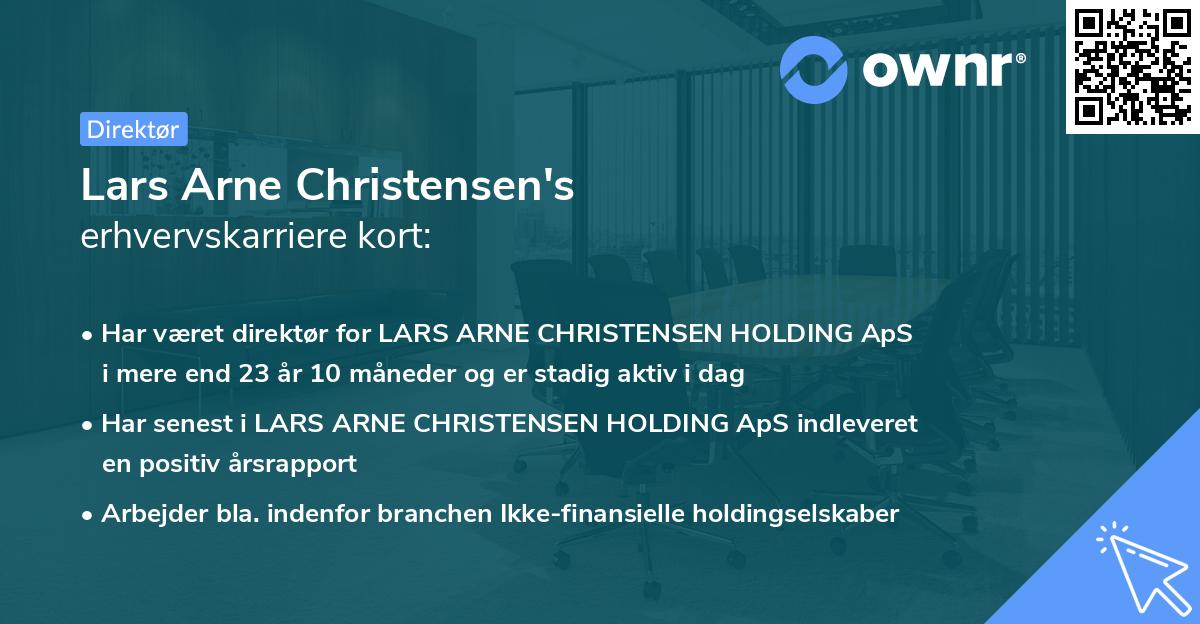 Lars Arne Christensen's erhvervskarriere kort