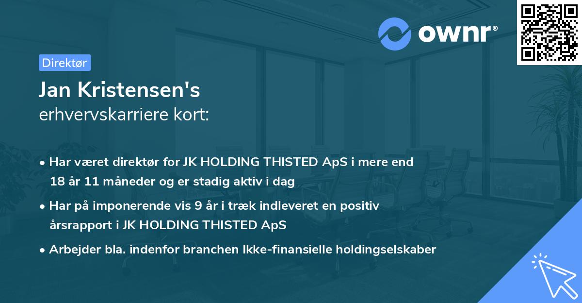 Jan Kristensen's erhvervskarriere kort